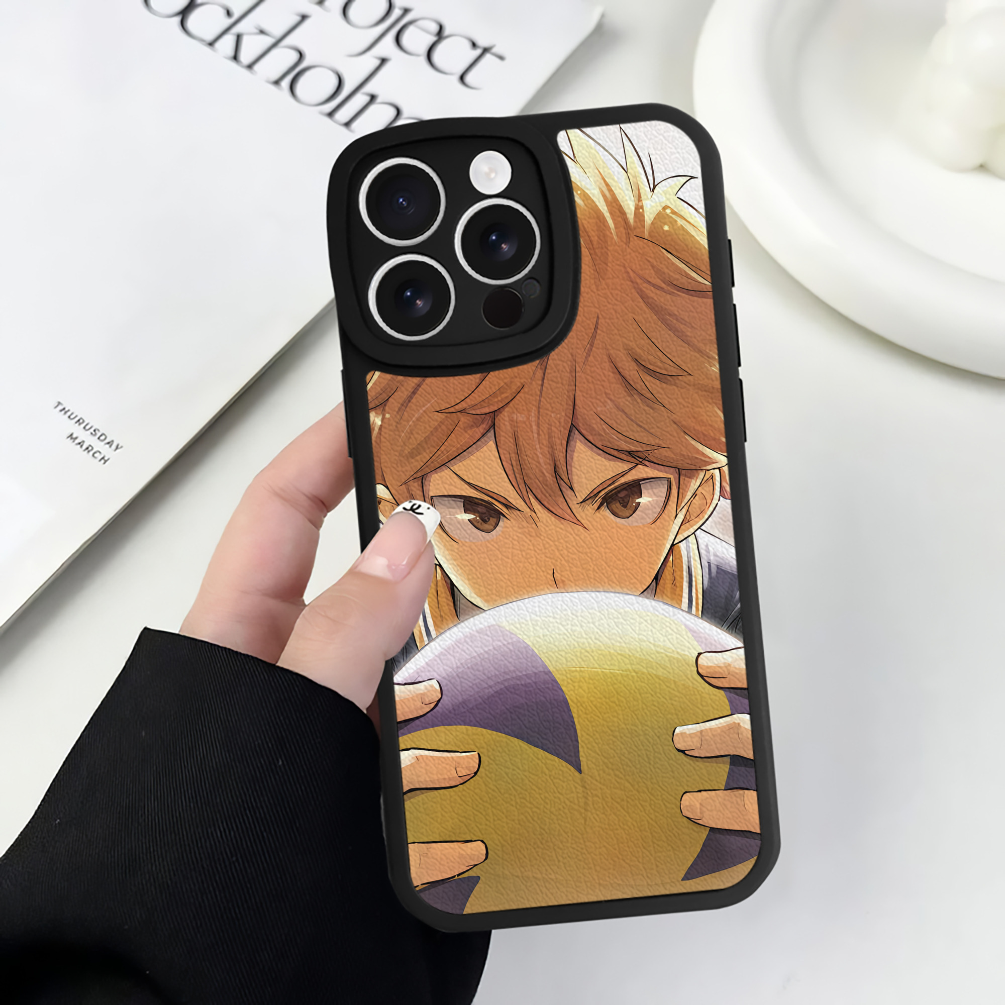 （画像用） ハイキュー!! Haikyu!! 【iPhone 16シリーズ対応】シリコンスマホケース（レザー調） 材質：シリコン